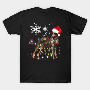 Christmas Lights Bluetick Coonhound xmas T-Shirt